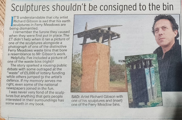 Newspaper cutting earthen sculptures